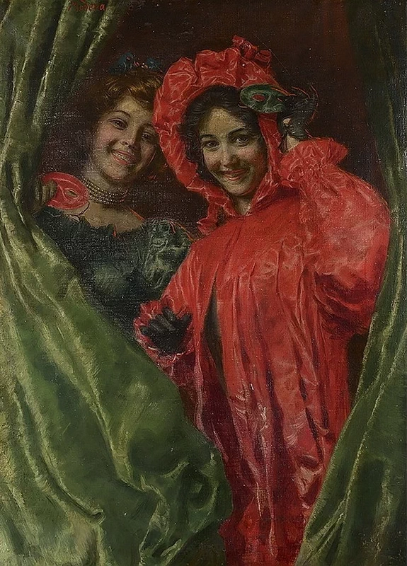 Due donne al ballo in maschera